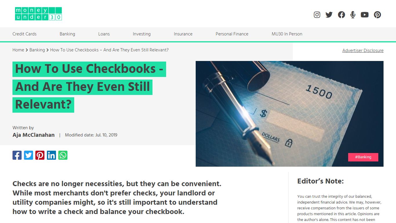 How To Use Bank Checks - And Are they Even Still Relevant? - Money Under 30